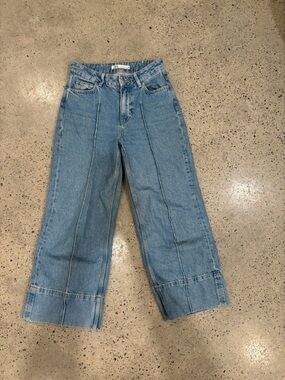 Zara Light Blue Wide-Leg Jeans